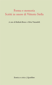 eBook, Forma e memoria : scritti in onore di Vittorio Stella, Quodlibet