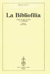 Heft, La bibliofilia : rivista di storia del libro e di bibliografia : CVI, 2, 2004, L.S. Olschki