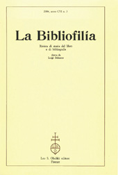 Fascículo, La bibliofilia : rivista di storia del libro e di bibliografia : CVI, 3, 2004, L.S. Olschki