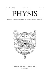 Fascículo, Physis : rivista internazionale di storia della scienza : XLI, 2, 2004, L.S. Olschki