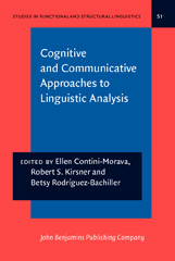 E-book, Cognitive and Communicative Approaches to Linguistic Analysis, John Benjamins Publishing Company