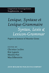 E-book, Lexique, Syntaxe et Lexique-Grammaire : Syntax, Lexis & Lexicon-Grammar, John Benjamins Publishing Company