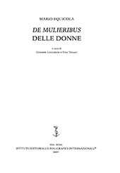 E-book, De mulieribus = Delle donne, Istituti editoriali e poligrafici internazionali
