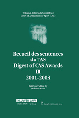 E-book, Digest of CAS Awards III : 2001-2003, Kluwer Law International