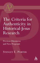 eBook, Criteria for Authenticity in Historical-Jesus Research, Porter, Stanley E., T&T Clark
