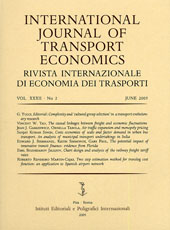 Heft, International journal of transport economics : Rivista internazionale di economia dei trasporti : XXXII, 2, 2005, La Nuova Italia  ; RIET  ; Fabrizio Serra