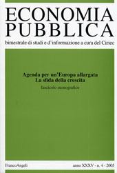 Fascículo, Economia pubblica. Fascicolo 4, 2005, Franco Angeli