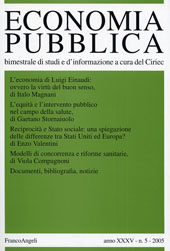 Fascículo, Economia pubblica. Fascicolo 5, 2005, Franco Angeli