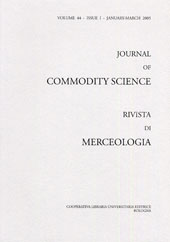 Fascicolo, Journal of commodity science, technology and quality : rivista di merceologia, tecnologia e qualità. JAN./MAR., 2005, CLUEB  ; Coop. Tracce