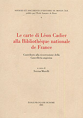 Chapter, Copertina - Frontespizio, École française de Rome : Istituto storico italiano per il Medio Evo