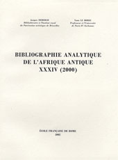 E-book, Bibliographie analytique de l'Afrique antique, XXXIV (2000), Debergh, Jacques, École française de Rome