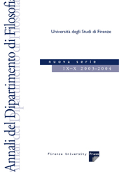 E-book, Annali del Dipartimento di filosofia : nuova serie, LED  ; Firenze University Press