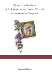 E-book, Donne tra Medioevo ed età moderna in Italia : ricerche, Morlacchi