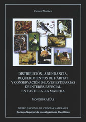 eBook, Distribución, abundancia, requerimientos de hábitat y conservación de aves esteparias de interés especial en Castilla-La Mancha, CSIC, Consejo Superior de Investigaciones Científicas