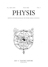 Issue, Physis : rivista internazionale di storia della scienza : XLII, 2, 2005, L.S. Olschki