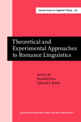 E-book, Theoretical and Experimental Approaches to Romance Linguistics, John Benjamins Publishing Company