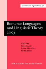 E-book, Romance Languages and Linguistic Theory 2003, John Benjamins Publishing Company