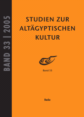 E-book, Studien zur Altägyptischen Kultur Band 33, Helmut Buske Verlag