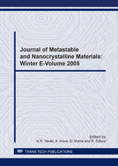 eBook, Journal of Metastable and Nanocrystalline Materials : Winter e-volume 2005, Trans Tech Publications Ltd