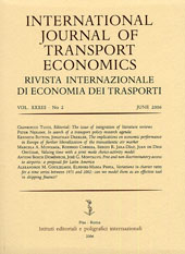 Artículo, In Search of a Transport Policy Research Agenda, La Nuova Italia  ; RIET  ; Fabrizio Serra