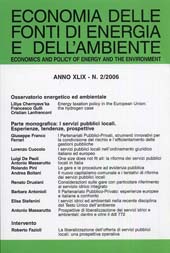 Artículo, One Size Does Not Fit All : alcune riflessioni sulla proposta di riforma dei servizi pubblici locali in Italia, Franco Angeli