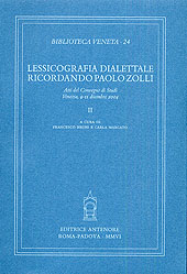 Chapter, Tomo I - Caratteri generali della "Raccolta" di F. Z. Muazzo in dialetto veneziano, Antenore