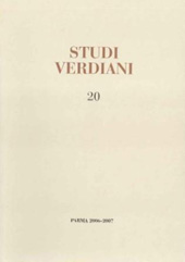 Fascicolo, Studi Verdiani : 20, 2006/2007, Istituto nazionale di studi verdiani