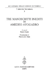 E-book, Tre manoscritti inediti di Amedeo Avogadro, L.S. Olschki