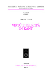 E-book, Virtù e felicità in Kant, Tafani, Daniela, L.S. Olschki