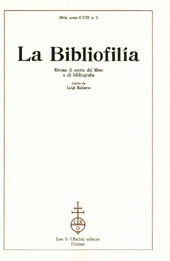 Issue, La bibliofilia : rivista di storia del libro e di bibliografia : CVIII, 2, 2006, L.S. Olschki