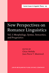E-book, New Perspectives on Romance Linguistics, John Benjamins Publishing Company