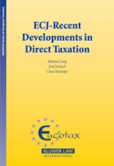 E-book, ECJ - Recent Developments in Direct Taxation, Lang, Michael, Kluwer Law International