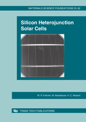 E-book, Silicon Heterojunction Solar Cells, Fahrner, W.R., Trans Tech Publications Ltd