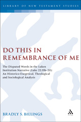 E-book, Do This in Remembrance of Me, Billings, Bradly, T&T Clark