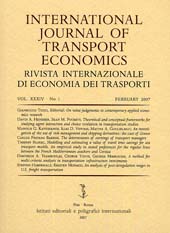 Issue, International journal of transport economics : Rivista internazionale di economia dei trasporti : XXXIV, 1, 2007, La Nuova Italia  ; RIET  ; Fabrizio Serra