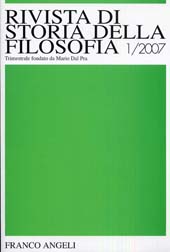 Article, Philosophy and Historiography, La Nuova Italia  ; Franco Angeli