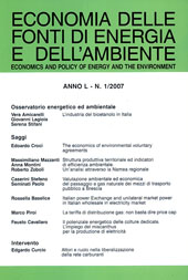 Artículo, L'industria del bioetanolo in Italia, Franco Angeli