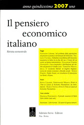 Article, Sul problema della popolazione nel pensiero economico meridionale del Settecento, Istituti editoriali e poligrafici internazionali  ; Fabrizio Serra