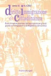 Fascículo, Diritto, immigrazione e cittadinanza. Fascicolo 4, 2007, Franco Angeli