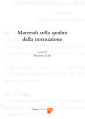 E-book, Materiali sulla qualità delle normazione : Roma, 18 novembre 2005, Firenze University Press