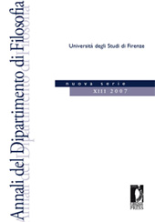 Fascicule, Annali del dipartimento di filosofia : 13, 2007, Firenze University Press