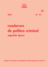 Fascicule, Cuadernos de Política Criminal : 92, II, 2007, Dykinson