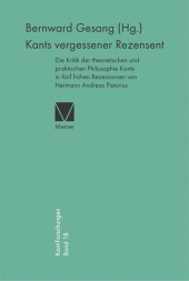 E-book, Kants vergessener Rezensent : Die Kritik der theoretischen und praktischen Philosophie Kants in fünf frühen Rezensionen von Hermann Andreas Pistorius, Felix Meiner Verlag