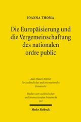 E-book, Die Europäisierung und die Vergemeinschaftung des nationalen ordre public, Mohr Siebeck