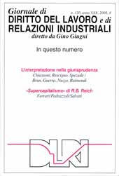 Issue, Giornale di diritto del lavoro e di relazioni industriali. Fascicolo 4, 2008, Franco Angeli