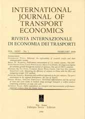 Issue, International journal of transport economics : Rivista internazionale di economia dei trasporti : XXXV, 1, 2008, La Nuova Italia  ; RIET  ; Fabrizio Serra
