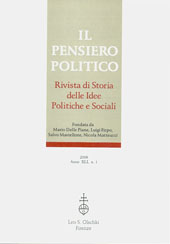 Heft, Il pensiero politico : rivista di storia delle idee politiche e sociali. Anno XLI, n. 1 (gennaio-aprile), 2008, L.S. Olschki