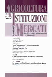 Article, Le attività di servizi agroambientali nell'ordinamento giuridico sopranazionale italiano e comunitario : questioni di qualificazione, Franco Angeli