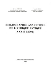 E-book, Bibliographie analytique de l'Afrique antique : XXXVI (2002), Debergh, Jacques, École française de Rome
