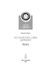 E-book, De sapientia libri quinque, L.S. Olschki